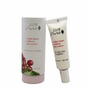 100% Pure: Organic Coffee Bean Caffeine Eye Cream, 1 ounce, Anti-Inflammatory, Brightens Dark Circles, Anti-Aging Vitamins, Antioxidants, and Nourishing Rosehip Oil