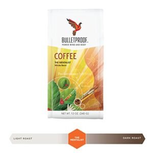 Bulletproof - The Mentalist Dark Roast Whole Bean Coffee, Dark Cocoa and Vanilla Aromatics with Cherry Sweetness, (12 ounces)