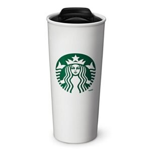 Starbucks Double Wall Ceramic Traveler Coffee Mug, 16 fl oz