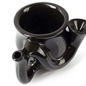 Wake-n-Bake coffee mug multipurpose. Nice sized coffee cup to wake with the separated handle to bake. Black glaze