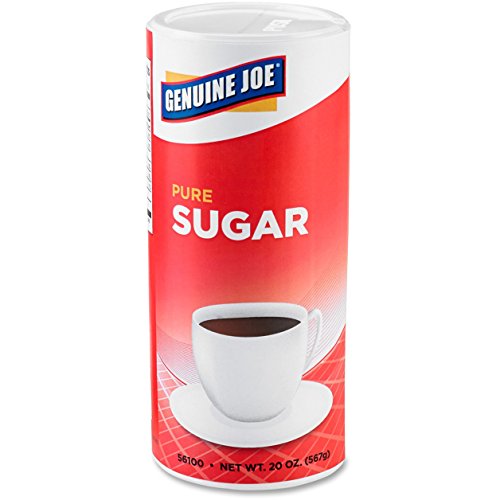 Genuine Joe GJO56100CT Natural Sweetener Pure Cane Sugar, 20 oz Canister (8 packs of 3)