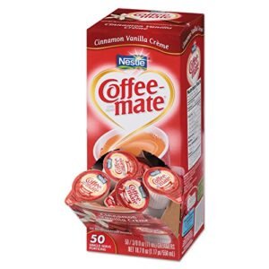 Coffee-mate Liquid Coffee Creamer, Cinnamon Vanilla, 0.375 oz. Mini Cups, 4 boxes (50 units p/box)