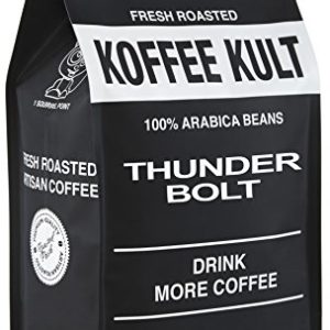 Koffee Kult Thunder Bolt Whole Bean Coffee, with French Roast Colombia Coffee Beans - 32 ounce bag