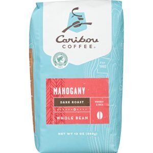 Caribou Coffee Mahogany Whole Bean, Dark Roast, 12 Ounce Bag