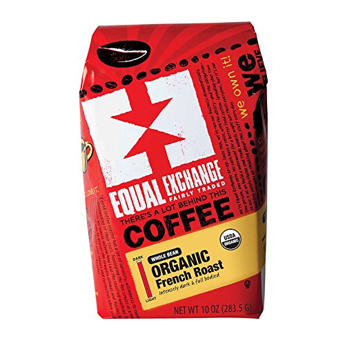 Equal Exchange Organic Coffee, French Roast, Whole Bean, 10-Ounce Bags (Pack of 3)